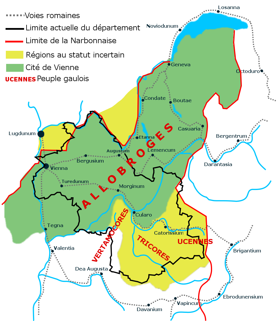 Carte du territoire des Allobroges